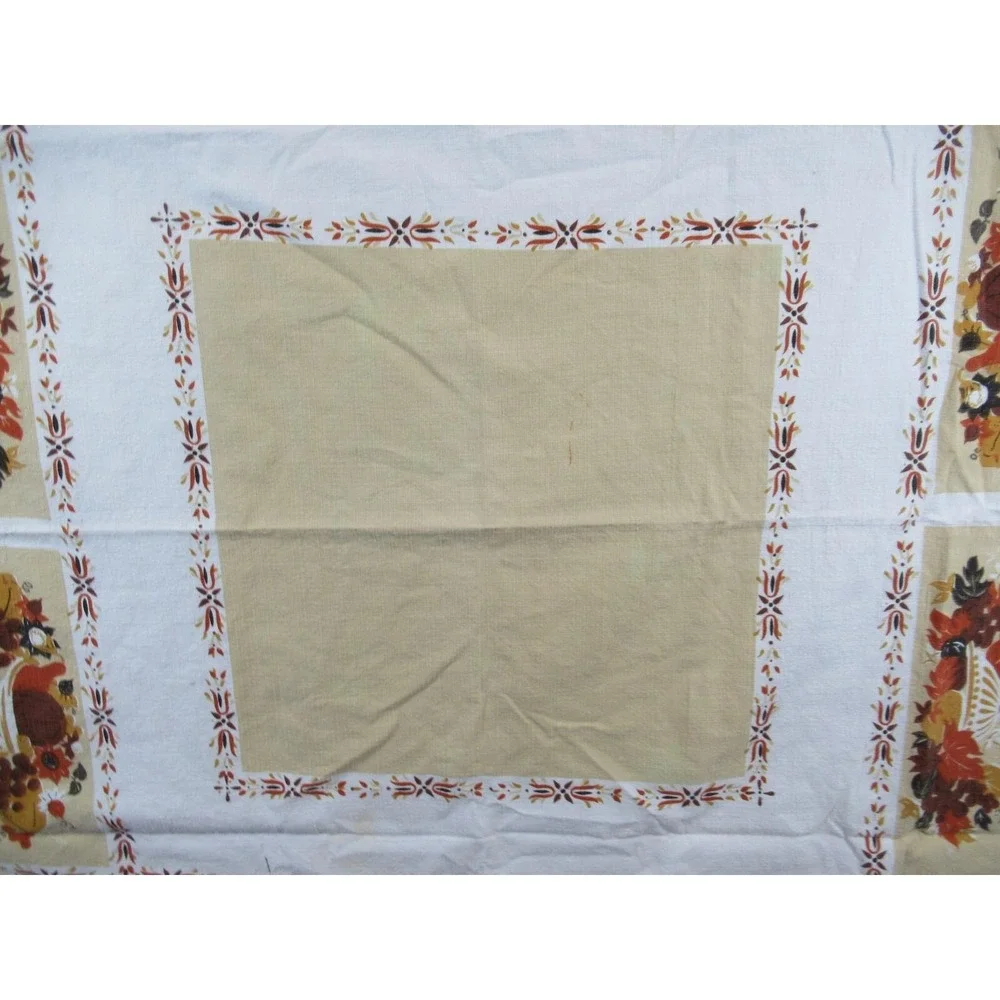 Vintage Fruit Floral Print Cotton Tablecloth 46